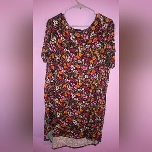 TAHARI Arthur S Levine Size XL Floral Short Sleeve  Women's Shift Dress